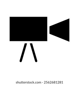 Video camera icon. Concept of filmmaking, recording, and broadcasting.