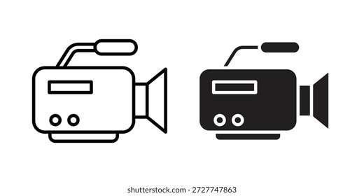Video camera icon concept. pixel perfect linear ui icon.