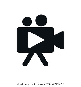 video camera icon design isolated, play vector illustration.