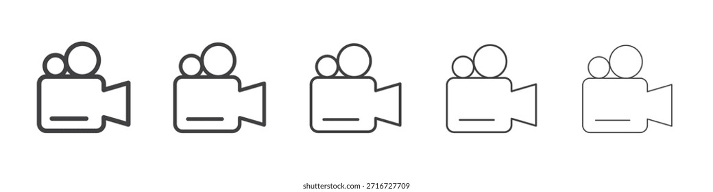Design, Logo, App, Benutzeroberfläche von Videokamera-Symbolen. Vektorgrafik, EPS