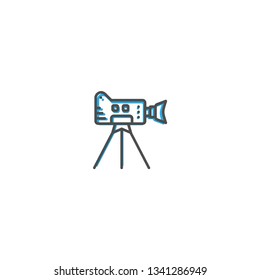 Video Camera icon design. Photography and video icon line vector illustration design