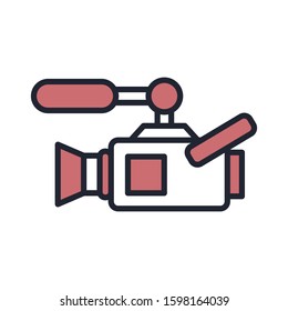 Video camera icon design template, color style