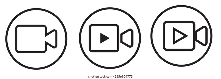 Video Camera icon design with white background stock illustration . 333