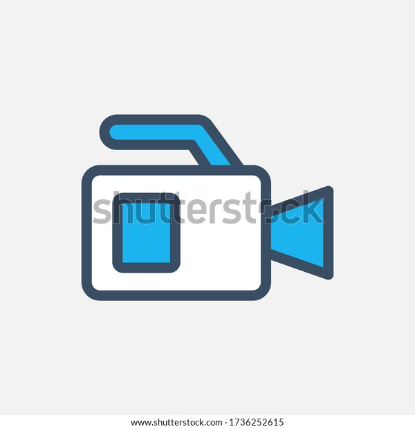 Video camera icon
designed in a flat style