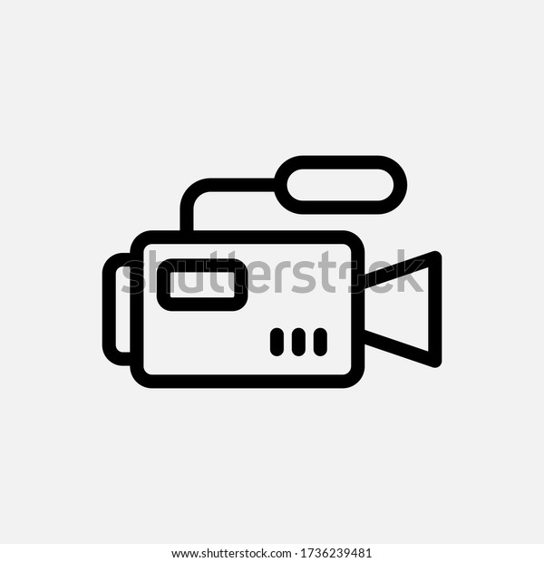 Video camera icon\
designed in a line style