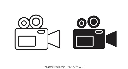 Video Icono de la cámara. Vectores gráficos del doodle