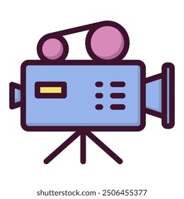 Video Camera icon. Electronic device icon in flat style