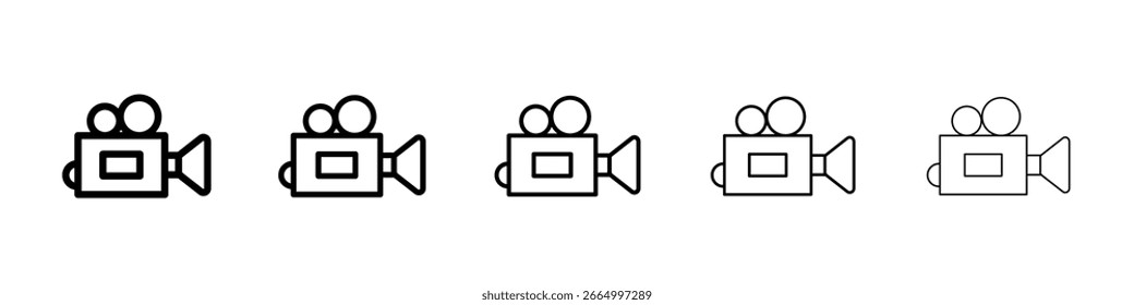 Video El icono de la cámara llenó el concepto plano de la muestra para el Diseño web.