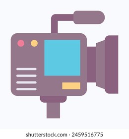 video camera icon, filming and videography camera vector icon,