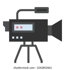 VIDEO CAMERA ICON FLAT FARBVEKTOR .