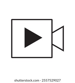 Video camera icon. Flat design.