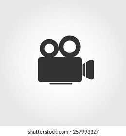 video camera icon, flat design