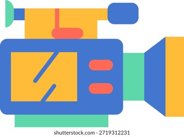 Video Camera Icon - Flat Design Illustration