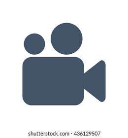 Video camera Icon, flat design style