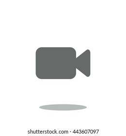 Video camera Icon, flat design style