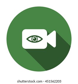 Video camera Icon, flat design style