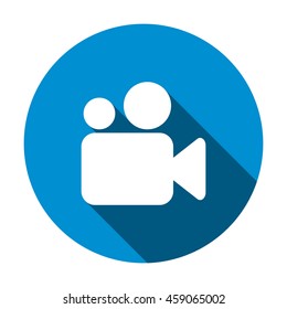Video camera Icon, flat design style