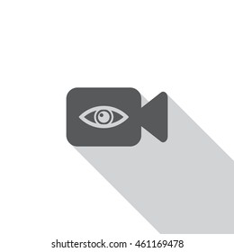 Video camera Icon, flat design style