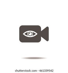 Video camera Icon, flat design style