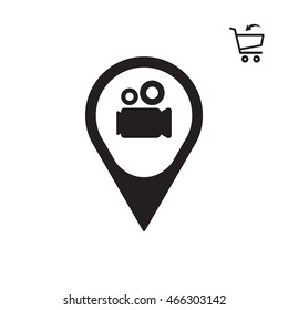 Video camera  icon. Flat design.