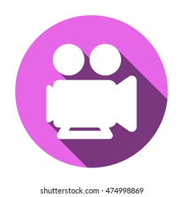Video camera  icon. Flat design.
