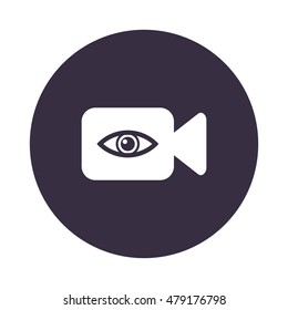 Video camera Icon, flat design style