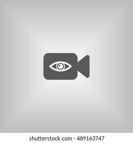 Video camera Icon, flat design style