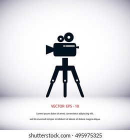 Video camera icon, flat design best vector icon