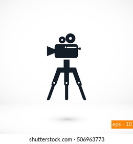 Video camera icon, flat design best vector icon