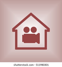 Video camera  icon. Flat design.