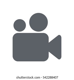 Video camera Icon, flat design style
