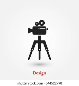 Video camera icon, flat design best vector icon