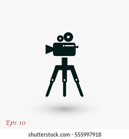 Video camera icon, flat design best vector icon