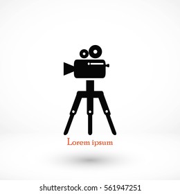 Video camera icon, flat design best vector icon
