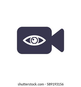 Video camera Icon, flat design style