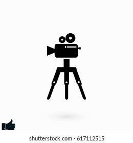 Video camera icon, flat design best vector icon
