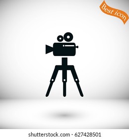 Video camera icon, flat design best vector icon