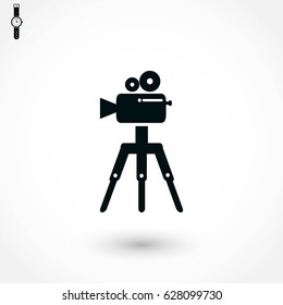 Video camera icon, flat design best vector icon