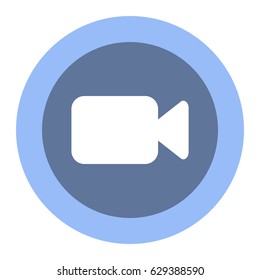 Video camera Icon, flat design style