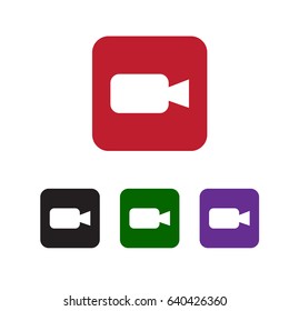 Video camera icon. Flat design. Vector illustration.