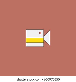 Video camera icon flat design illustration.