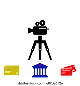 Video camera icon, flat design best vector icon