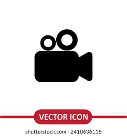 Video camera icon flat illustration on white background..eps