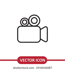 Video camera icon flat liner illustration on white background..eps