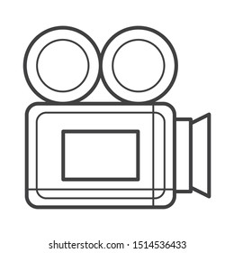 video camera icon in flat style isolated. Vector Symbol illustration.