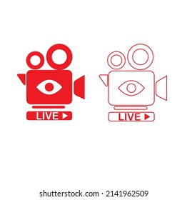 Video camera icon in flat style.  concept video streaming eps 10.