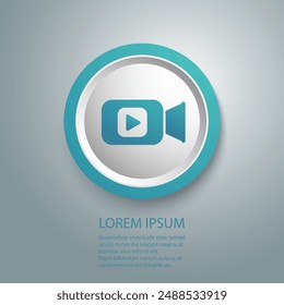 Video camera icon in flat style. Movie play vector illustration on white isolated background. Video streaming business concept