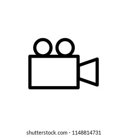Video camera icon flat trendy