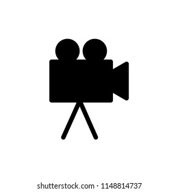 Video camera icon flat trendy