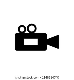 Video camera icon flat trendy